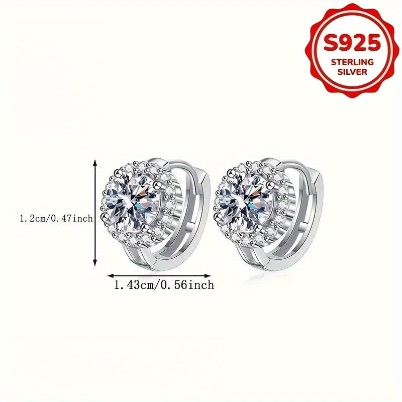 Hypoallergenic Sunflower Moissanite Earrings 925 Sterling Silver - All Season Stud Earrings for Daily Commute, Beach & Party