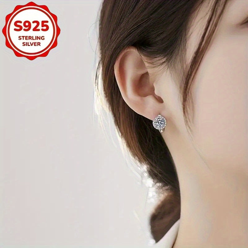 Hypoallergenic Sunflower Moissanite Earrings 925 Sterling Silver - All Season Stud Earrings for Daily Commute, Beach & Party