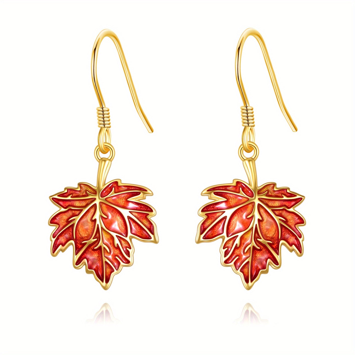 Women's Maple Leaf Earrings Sterling Silvery Women's Autumn Earrings Maple Leaf Botanical Earrings Leaf Jewelry Gift