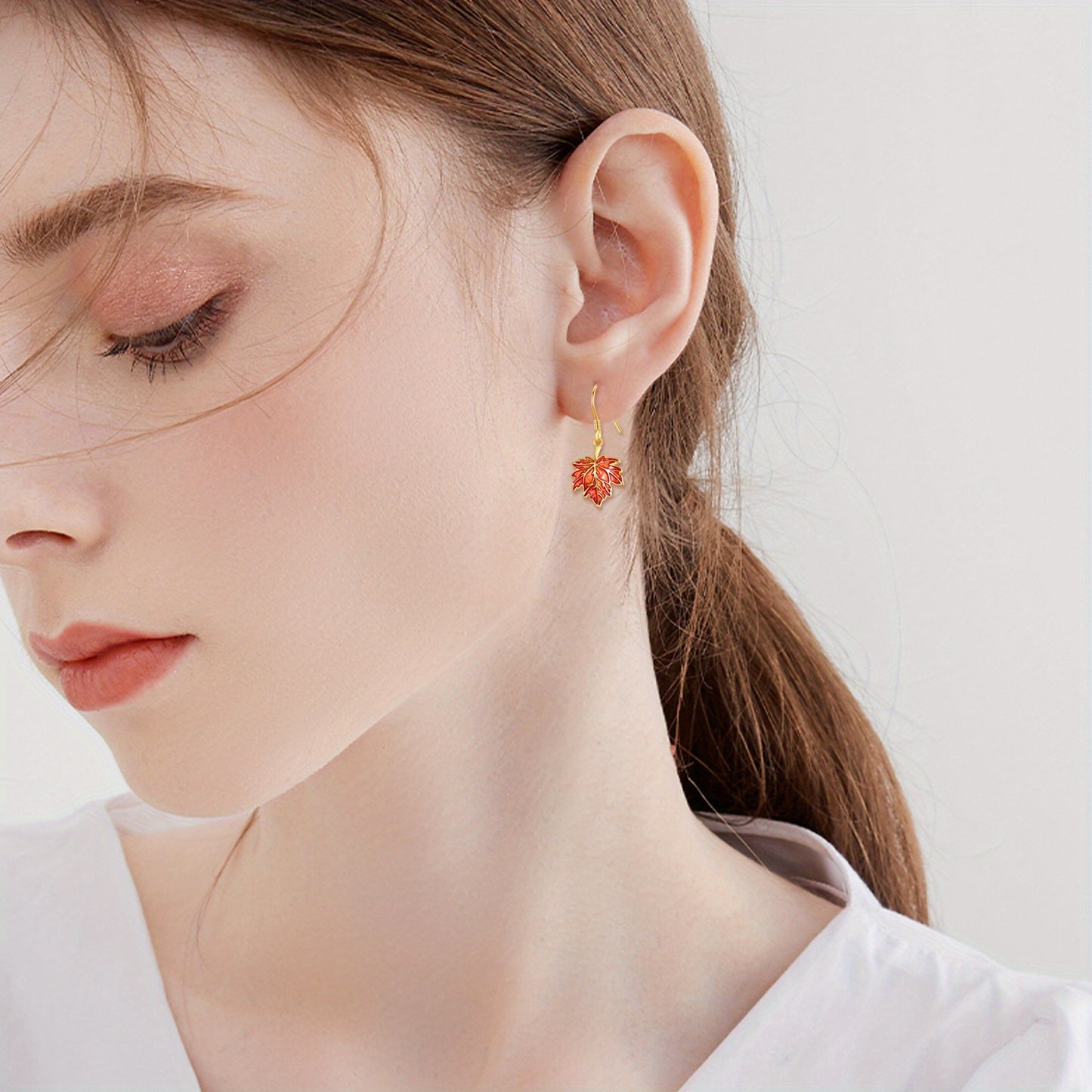 Women's Maple Leaf Earrings Sterling Silvery Women's Autumn Earrings Maple Leaf Botanical Earrings Leaf Jewelry Gift