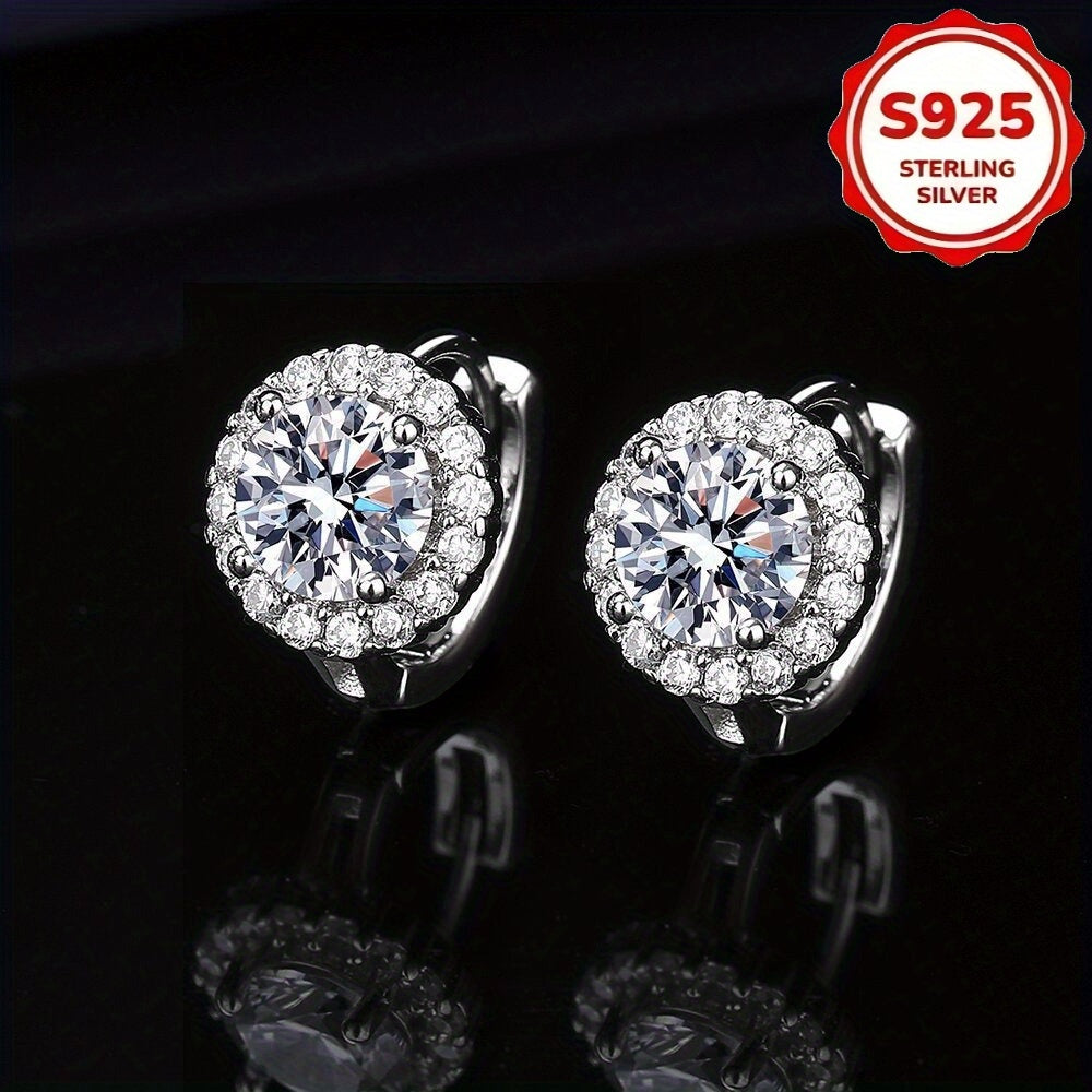 Hypoallergenic Sunflower Moissanite Earrings 925 Sterling Silver - All Season Stud Earrings for Daily Commute, Beach & Party