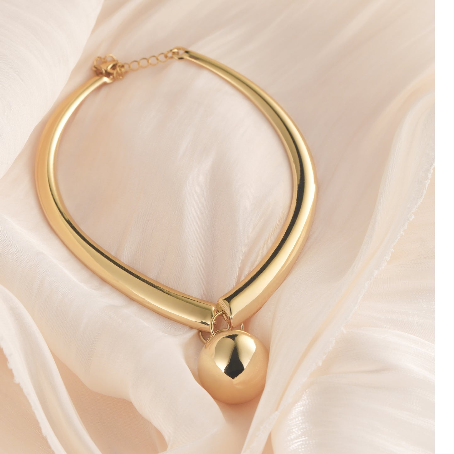 Elegant Boho-Chic 18K Gold-Plated Jewelry Set - Sleek Spherical Design Necklace & Earrings with Lobster Claw Clasp, Ideal for Daily Wear & Parties - Gift Box Included