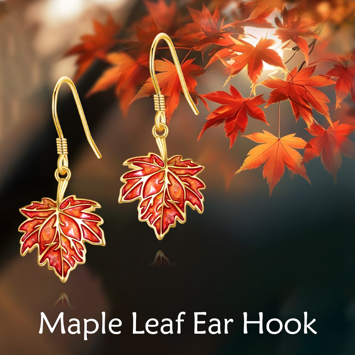Women's Maple Leaf Earrings Sterling Silvery Women's Autumn Earrings Maple Leaf Botanical Earrings Leaf Jewelry Gift