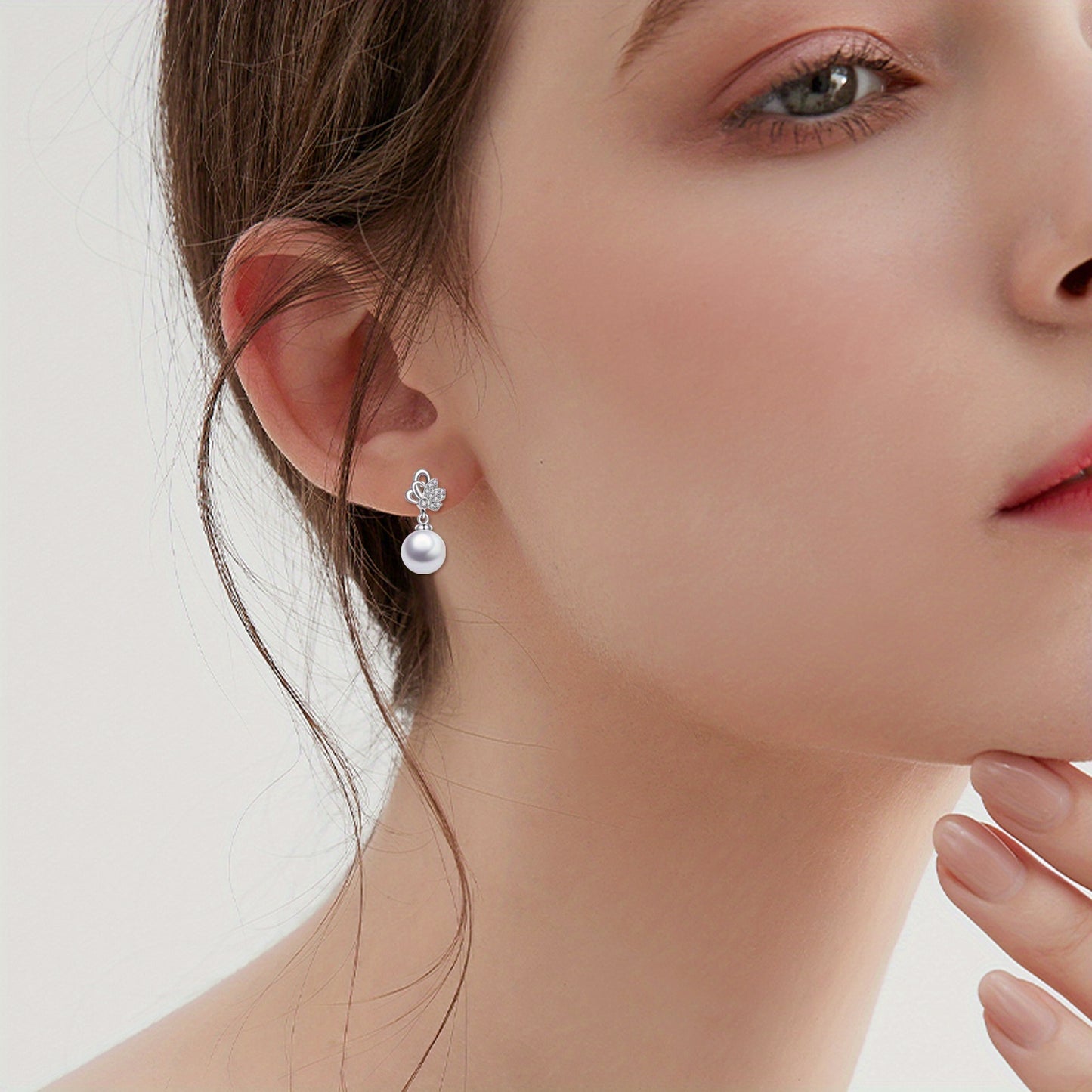 VONALA Synthetic Imitation Pearl Dangle Butterfly Earrings for Women 925 Sterling Silvery Animal Jewelry Anniversary Brithday Jewelry for Her Women Mothers Day Christmas Gifts Butterfly Synthetic Imitation Pearl Drop Earrings