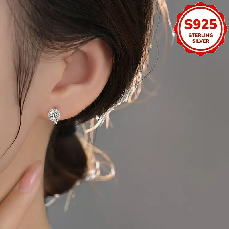 Hypoallergenic Sunflower Moissanite Earrings 925 Sterling Silver - All Season Stud Earrings for Daily Commute, Beach & Party