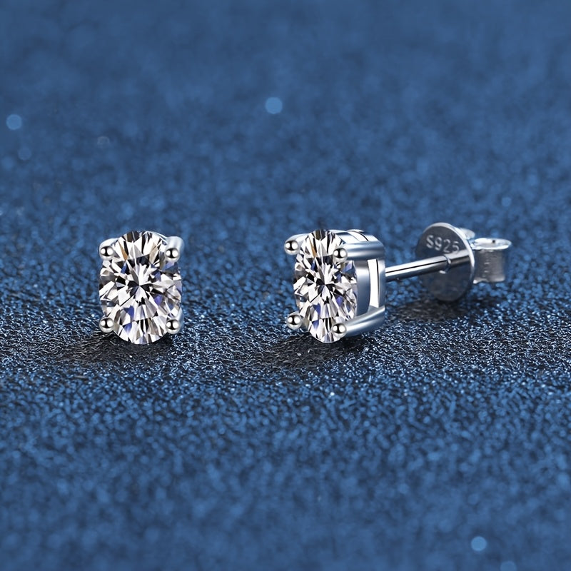 Pigeon Egg 0.5 Carat Moissanite Earrings 925 Sterling Silvery Hypoallergenic Earrings Jewelry Gifts for Men And Women, Valentine's Day Gifts, Christmas Gifts