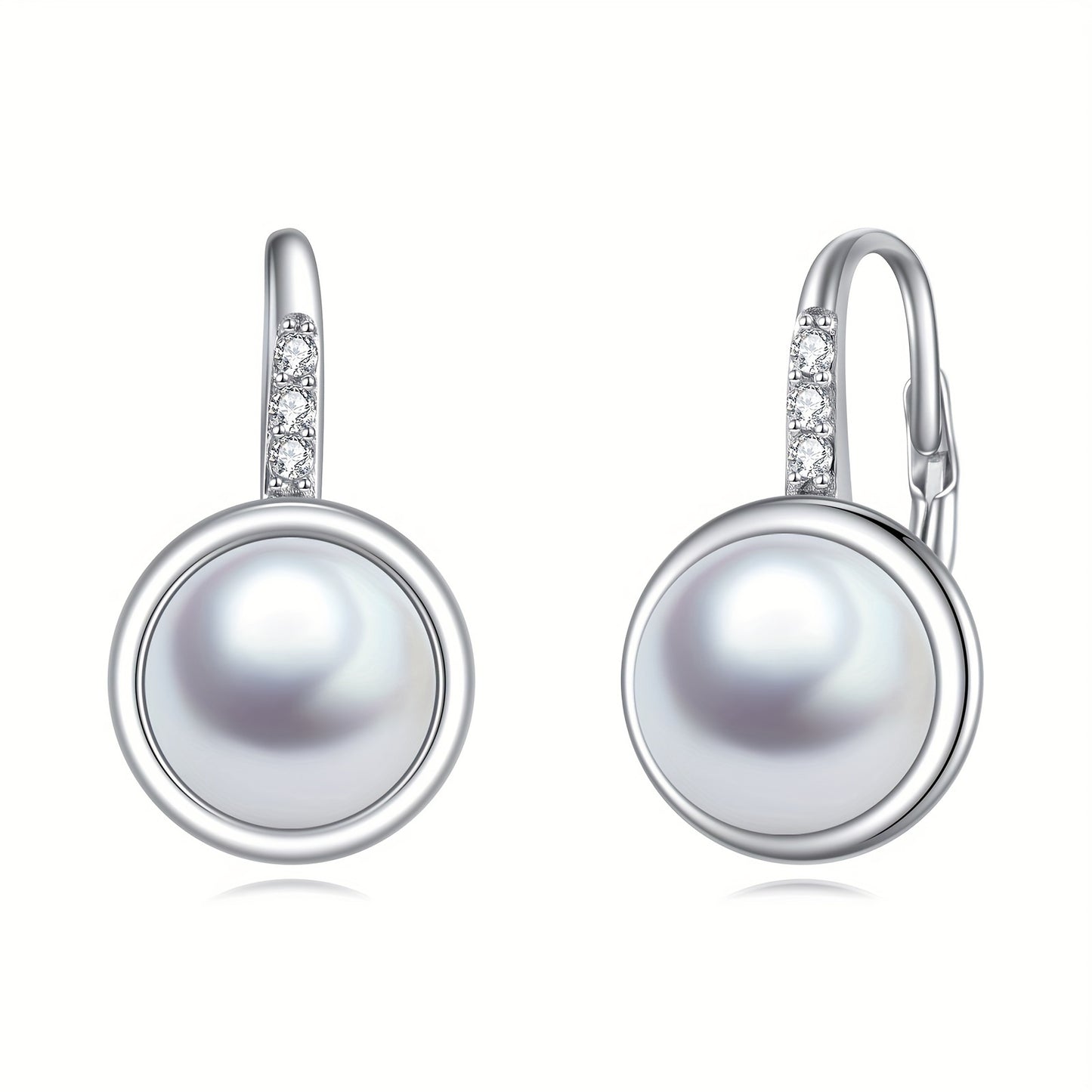 Pair of Earrings 925 Sterling Silvery Set with Zirconia Earrings Jewelry Mother's Day Birthday Gift for Women 3.3g