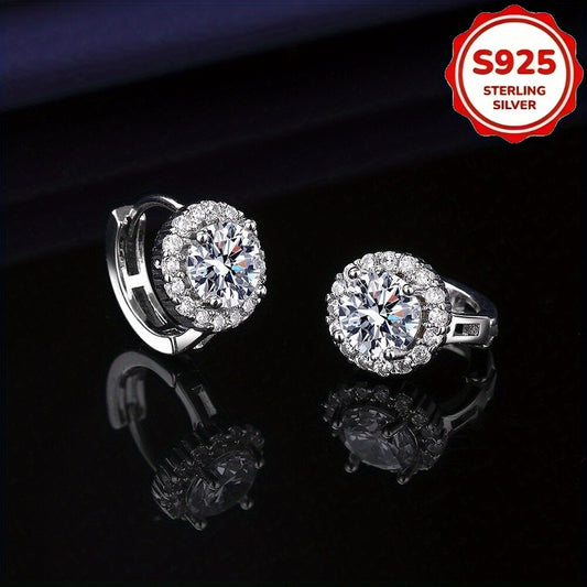 Hypoallergenic Sunflower Moissanite Earrings 925 Sterling Silver - All Season Stud Earrings for Daily Commute, Beach & Party
