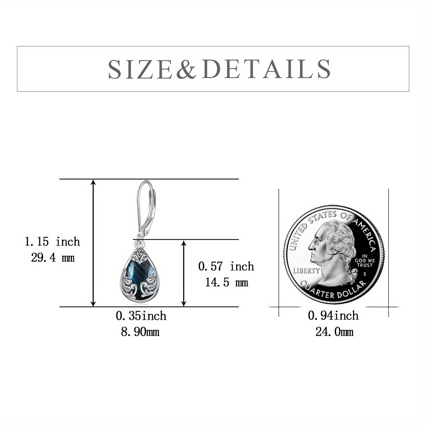 Labradorite Filigree Teardrop Drop Dangle Earrings Sterling Silvery Leverback Earrings Jewelry