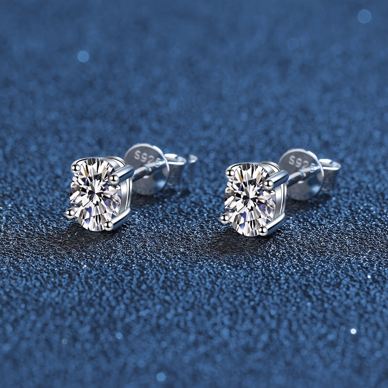 Pigeon Egg 0.5 Carat Moissanite Earrings 925 Sterling Silvery Hypoallergenic Earrings Jewelry Gifts for Men And Women, Valentine's Day Gifts, Christmas Gifts