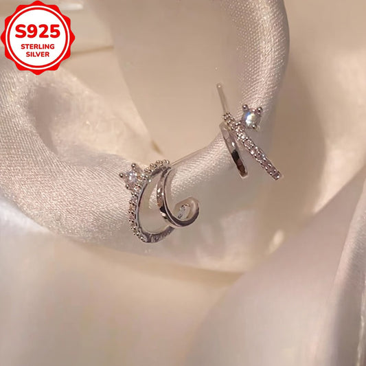 925 Sterling Silver Luxurious And Elegant Double Claw Synthetic Zirconia Earrings Are The Best Choice for Birthday Gifts, Commemorative Gifts, And Gift Giving