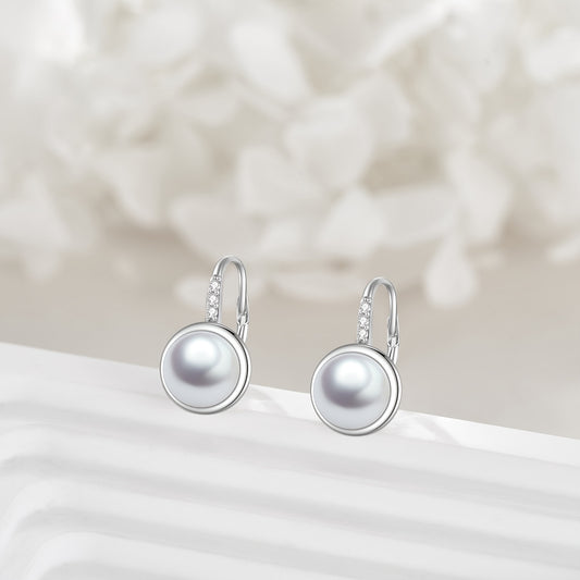 Pair of Earrings 925 Sterling Silvery Set with Zirconia Earrings Jewelry Mother's Day Birthday Gift for Women 3.3g