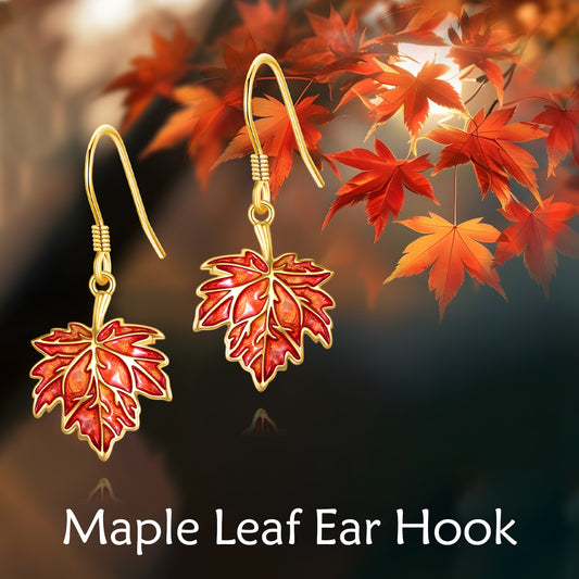 Women's Maple Leaf Earrings Sterling Silvery Women's Autumn Earrings Maple Leaf Botanical Earrings Leaf Jewelry Gift