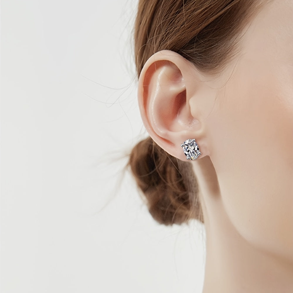 Pigeon Egg 0.5 Carat Moissanite Earrings 925 Sterling Silvery Hypoallergenic Earrings Jewelry Gifts for Men And Women, Valentine's Day Gifts, Christmas Gifts