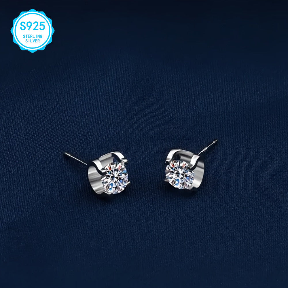 925 Sterling Silver Moissanite Jewelry Set, Easter Gifts for Women, Luxury Necklace Earrings Ring Set, Hypoallergenic Nickel Free, Party Wedding Jewelry | Elegant Gifts for Mom Wife Her