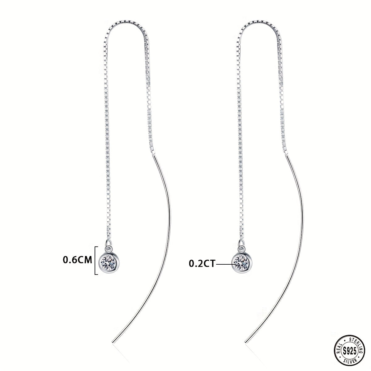 925 Sterling Silvery Moissanite Earrings Simple Tassel Earrings Simple And Elegant