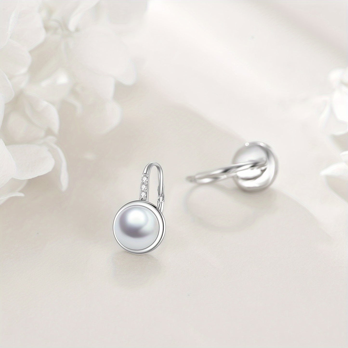 Pair of Earrings 925 Sterling Silvery Set with Zirconia Earrings Jewelry Mother's Day Birthday Gift for Women 3.3g